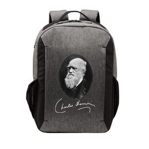 Charles Darwin Portrait Signature Evolution Atheist Science Vector Backpack