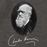 Charles Darwin Portrait Signature Evolution Atheist Science Vector Backpack