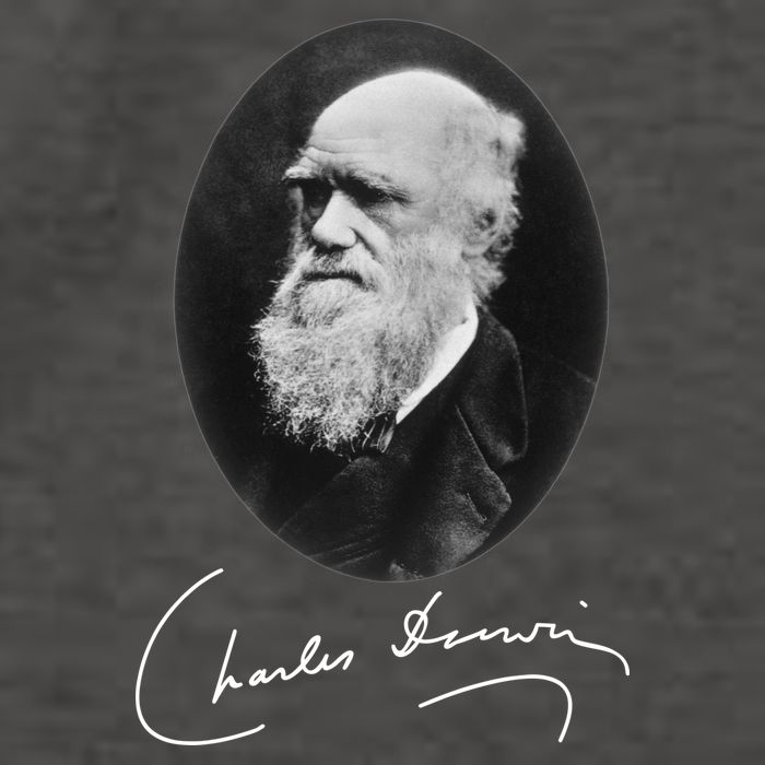 Charles Darwin Portrait Signature Evolution Atheist Science Vector Backpack