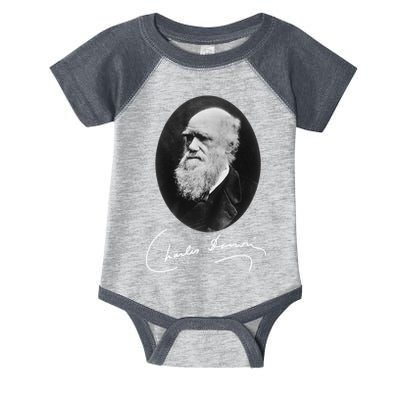 Charles Darwin Portrait Signature Evolution Atheist Science Infant Baby Jersey Bodysuit