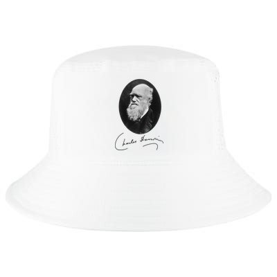 Charles Darwin Portrait Signature Evolution Atheist Science Cool Comfort Performance Bucket Hat