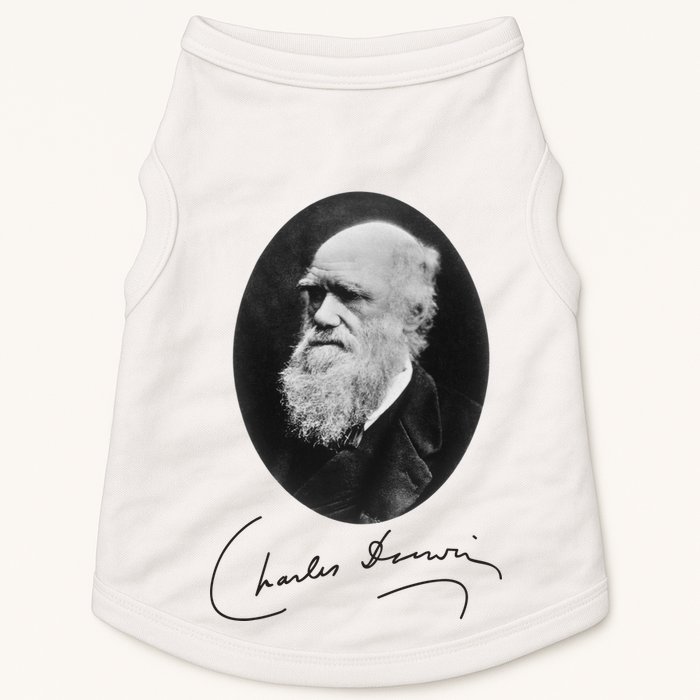 Charles Darwin Portrait Signature Evolution Atheist Science Doggie Tank