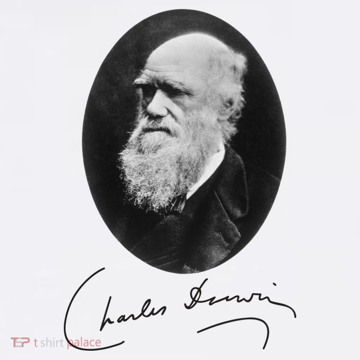 Charles Darwin Portrait Signature Evolution Atheist Science Button
