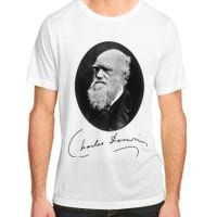 Charles Darwin Portrait Signature Evolution Atheist Science Adult ChromaSoft Performance T-Shirt