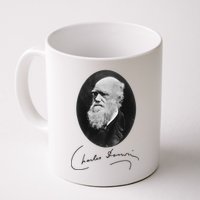 Charles Darwin Portrait Signature Evolution Atheist Science Mug