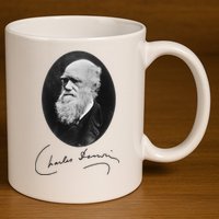 Charles Darwin Portrait Signature Evolution Atheist Science 11oz C Handle Ceramic Mug