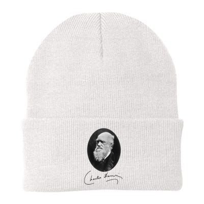 Charles Darwin Portrait Signature Evolution Atheist Science Beanie
