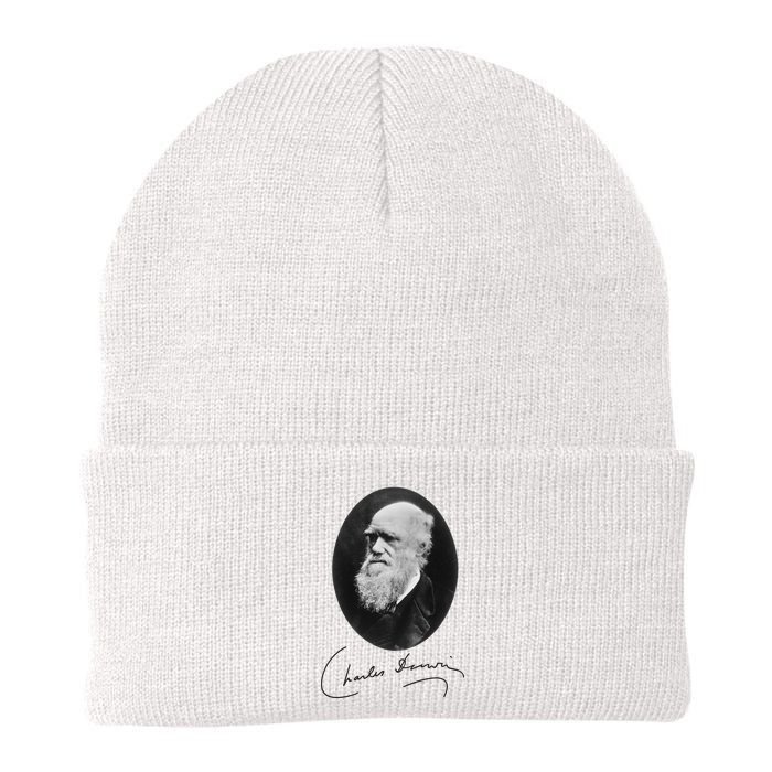 Charles Darwin Portrait Signature Evolution Atheist Science Beanie