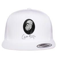 Charles Darwin Portrait Signature Evolution Atheist Science Flatbill Hat