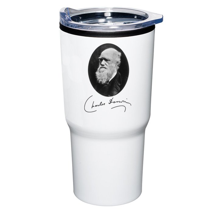 Charles Darwin Portrait Signature Evolution Atheist Science Tumbler