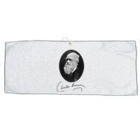 Charles Darwin Portrait Signature Evolution Atheist Science Large Microfiber Waffle Golf Towel