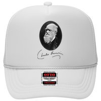 Charles Darwin Portrait Signature Evolution Atheist Science Hat