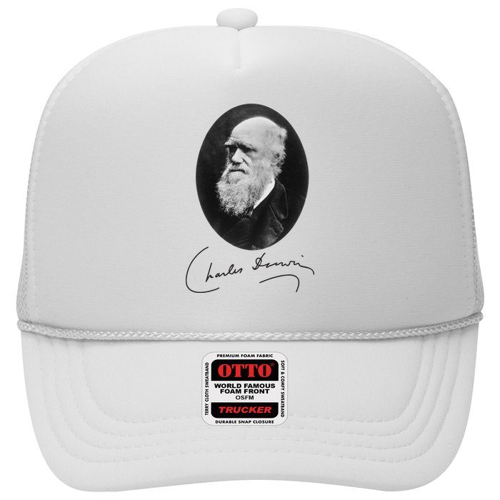 Charles Darwin Portrait Signature Evolution Atheist Science Hat