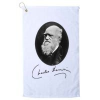 Charles Darwin Portrait Signature Evolution Atheist Science Golf Towel