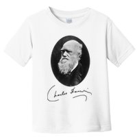 Charles Darwin Portrait Signature Evolution Atheist Science Toddler T-Shirt