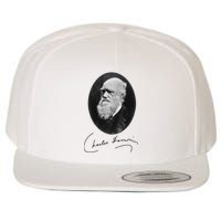 Charles Darwin Portrait Signature Evolution Atheist Science Wool Snapback Cap