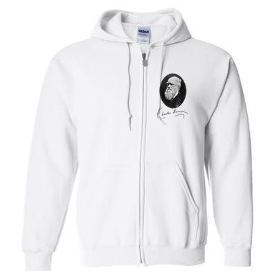 Charles Darwin Portrait Signature Evolution Atheist Science Full Zip Hoodie
