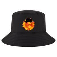 Cute Happy Black Cat Fall Autumn Leaves Cool Comfort Performance Bucket Hat