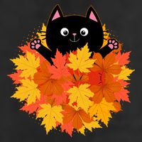 Cute Happy Black Cat Fall Autumn Leaves Cool Comfort Performance Bucket Hat