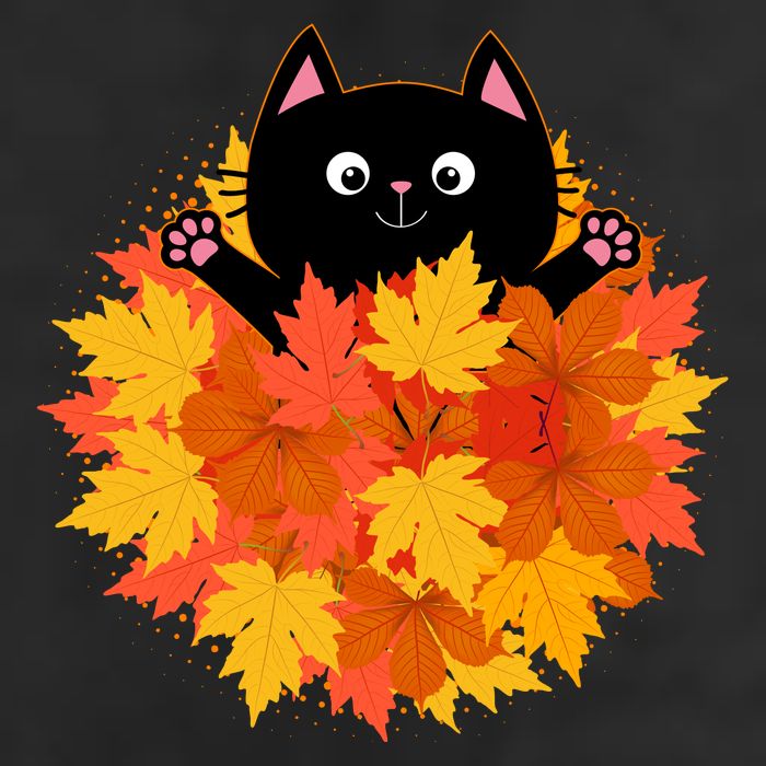 Cute Happy Black Cat Fall Autumn Leaves Cool Comfort Performance Bucket Hat