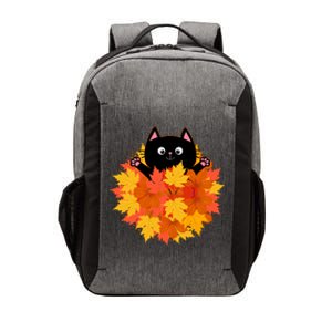 Cute Happy Black Cat Fall Autumn Leaves Vector Backpack