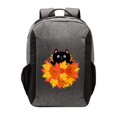 Cute Happy Black Cat Fall Autumn Leaves Vector Backpack