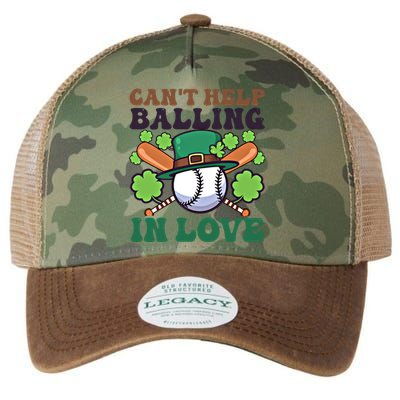 CanT Help Balling In Love Design St Patricks Baseball Cool Gift Legacy Tie Dye Trucker Hat