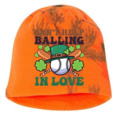 CanT Help Balling In Love Design St Patricks Baseball Cool Gift Kati - Camo Knit Beanie