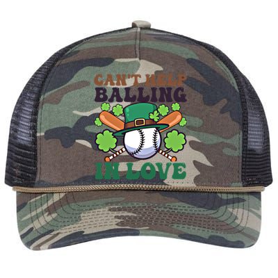 CanT Help Balling In Love Design St Patricks Baseball Cool Gift Retro Rope Trucker Hat Cap