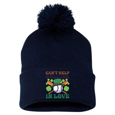 CanT Help Balling In Love Design St Patricks Baseball Cool Gift Pom Pom 12in Knit Beanie