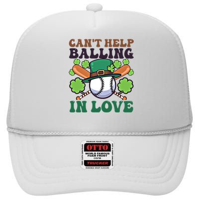 CanT Help Balling In Love Design St Patricks Baseball Cool Gift High Crown Mesh Back Trucker Hat