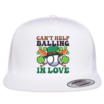 CanT Help Balling In Love Design St Patricks Baseball Cool Gift Flat Bill Trucker Hat