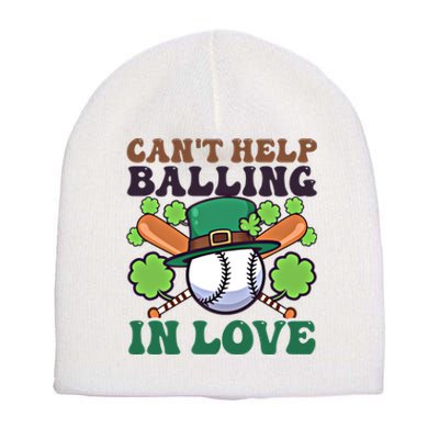 CanT Help Balling In Love Design St Patricks Baseball Cool Gift Short Acrylic Beanie