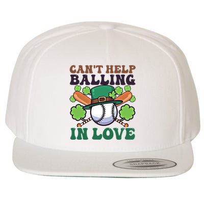 CanT Help Balling In Love Design St Patricks Baseball Cool Gift Wool Snapback Cap