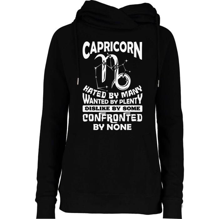 Capricorn Hated By Many December Zodiac Birthday Womens Funnel Neck Pullover Hood