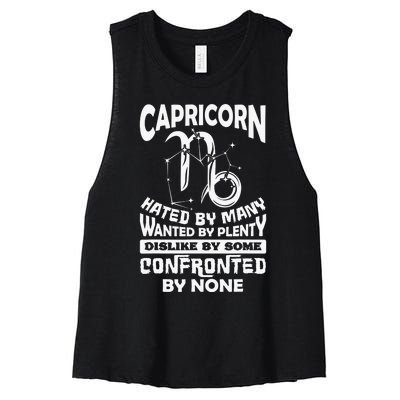 Capricorn Hated By Many December Zodiac Birthday Women's Racerback Cropped Tank