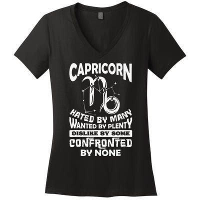 Capricorn Hated By Many December Zodiac Birthday Women's V-Neck T-Shirt