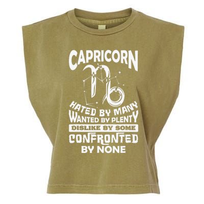 Capricorn Hated By Many December Zodiac Birthday Garment-Dyed Women's Muscle Tee