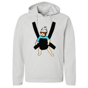 Carlos Hangover Baby with sunglasses in a strap Performance Fleece Hoodie