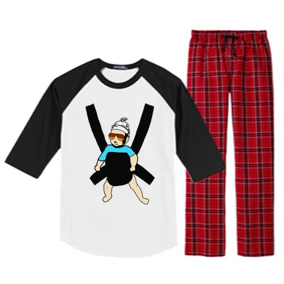 Carlos Hangover Baby with sunglasses in a strap Raglan Sleeve Pajama Set