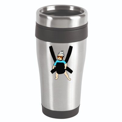 Carlos Hangover Baby with sunglasses in a strap 16oz Travel Tumbler