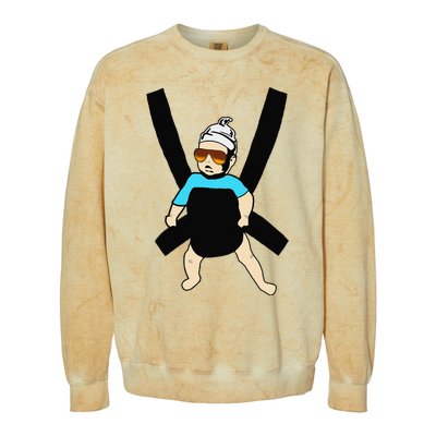 Carlos Hangover Baby with sunglasses in a strap Colorblast Crewneck Sweatshirt