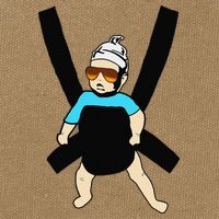 Carlos Hangover Baby with sunglasses in a strap Cotton Canvas Backpack