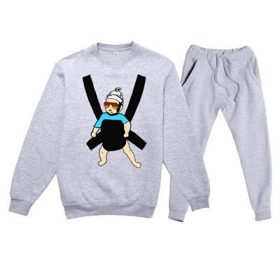 Carlos Hangover Baby with sunglasses in a strap Premium Crewneck Sweatsuit Set