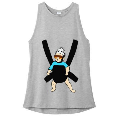 Carlos Hangover Baby with sunglasses in a strap Ladies PosiCharge Tri-Blend Wicking Tank