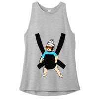 Carlos Hangover Baby with sunglasses in a strap Ladies PosiCharge Tri-Blend Wicking Tank
