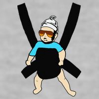 Carlos Hangover Baby with sunglasses in a strap Ladies PosiCharge Tri-Blend Wicking Tank