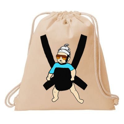 Carlos Hangover Baby with sunglasses in a strap Drawstring Bag
