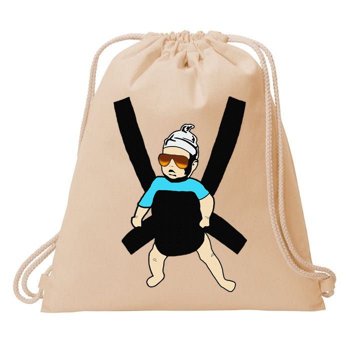 Carlos Hangover Baby with sunglasses in a strap Drawstring Bag