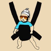 Carlos Hangover Baby with sunglasses in a strap Bag
